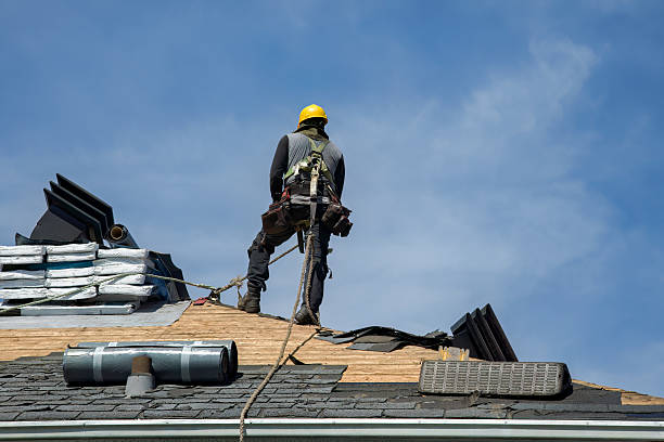 Professional Gutter Installation technician working in Knoxville, IL